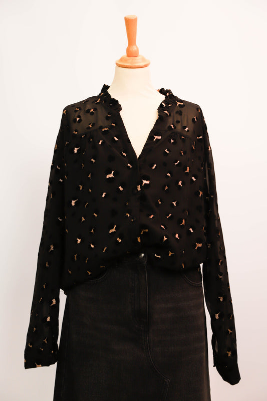 Chemisier léopard noir Emma Ella Taille XXL - NEUF