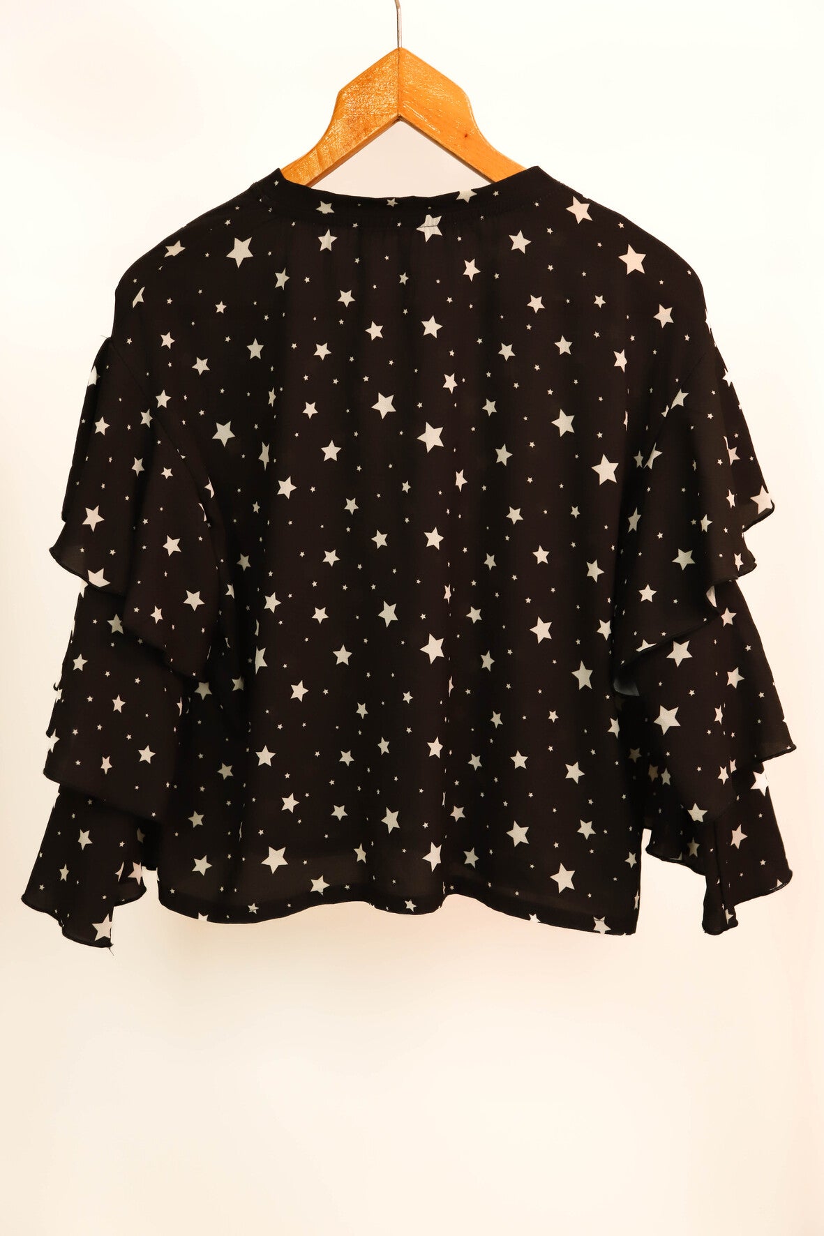 Blouse noire avec étoiles blanches, A bicyclette Taille M - NEUF