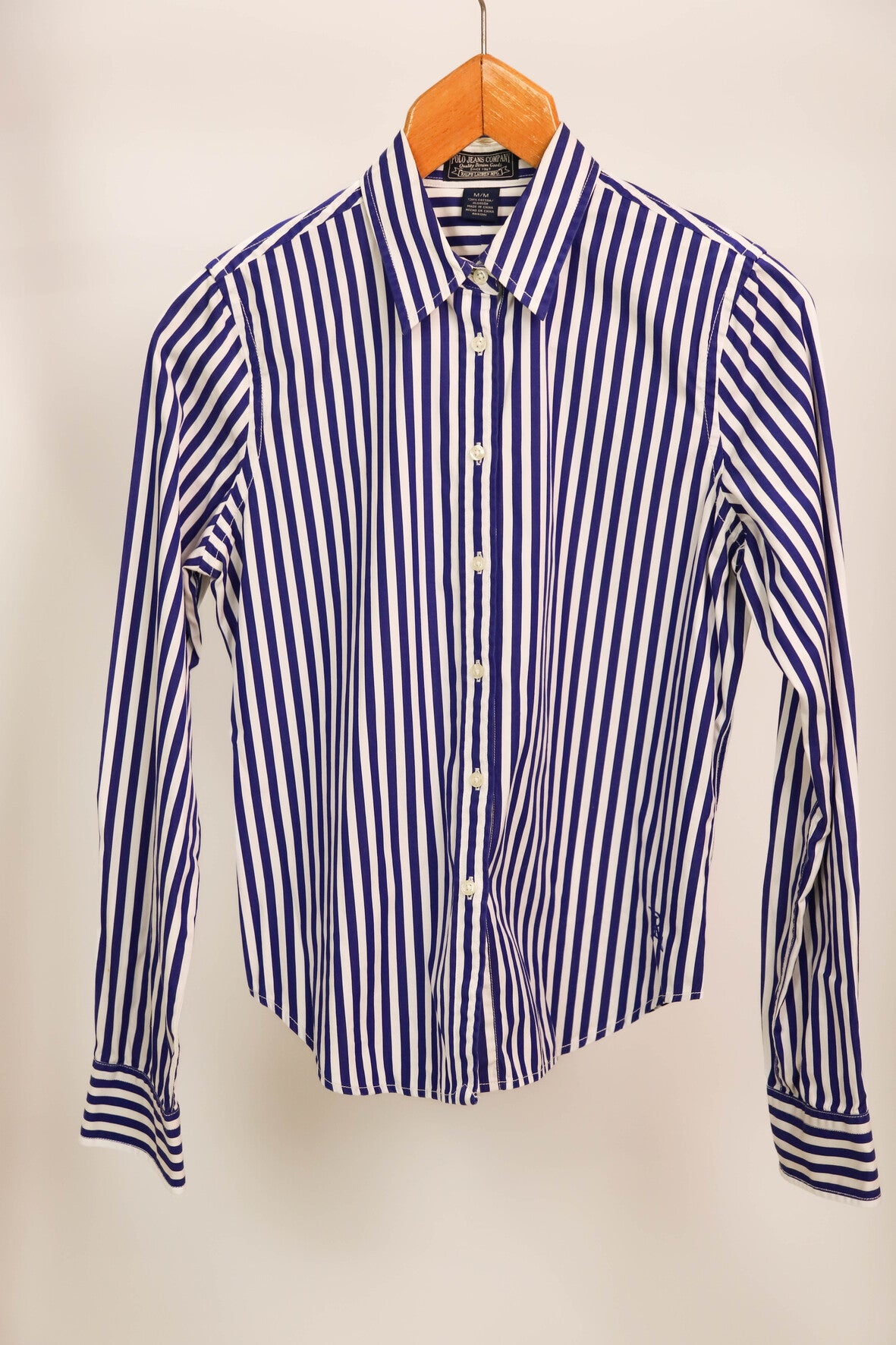 Chemise rayée bleue et blanche Ralph Lauren Taille M