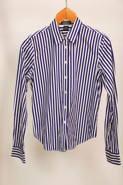 Chemise rayée bleue et blanche Ralph Lauren Taille M