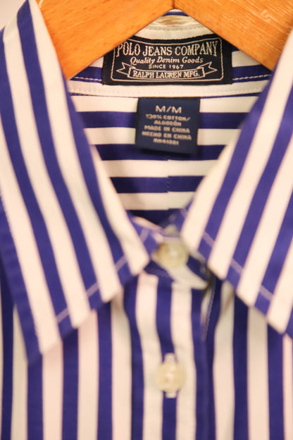 Chemise rayée bleue et blanche Ralph Lauren Taille M
