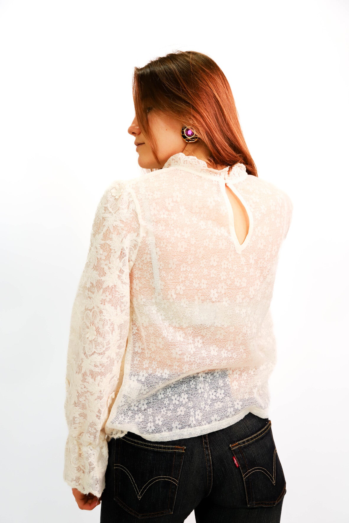 Blouse en dentelle écrue Kilky Taille S - NEUF