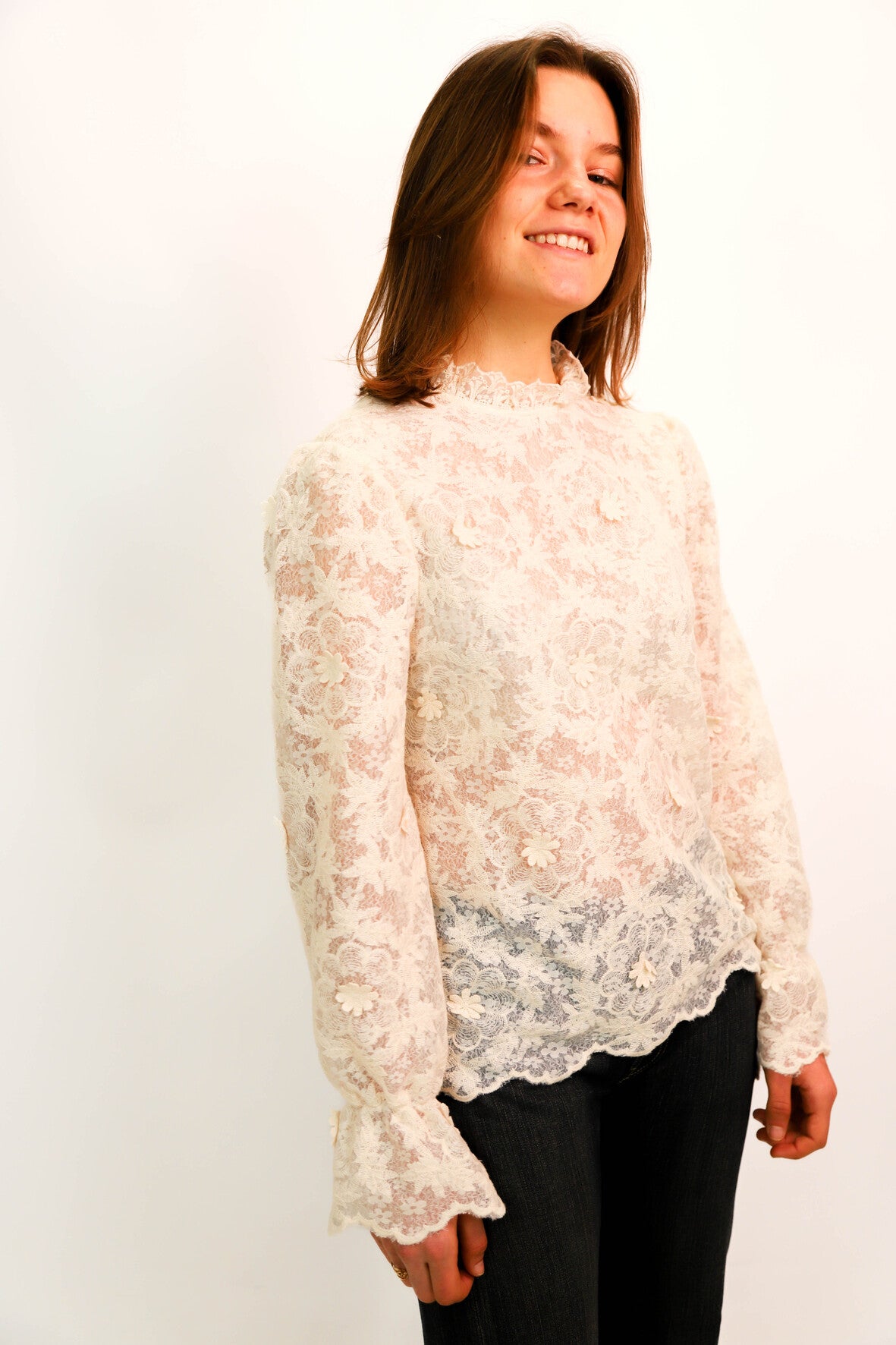 Blouse en dentelle écrue Kilky Taille S - NEUF