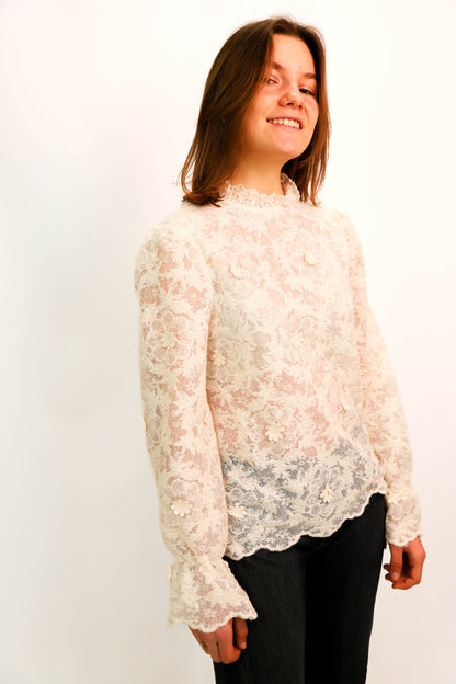 Blouse en dentelle écrue Kilky Taille S - NEUF