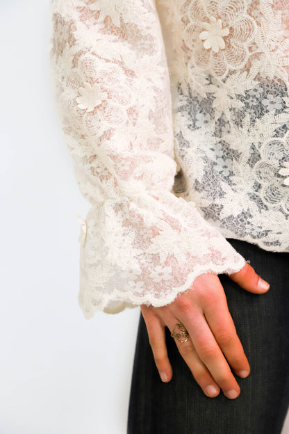 Blouse en dentelle écrue Kilky Taille S - NEUF
