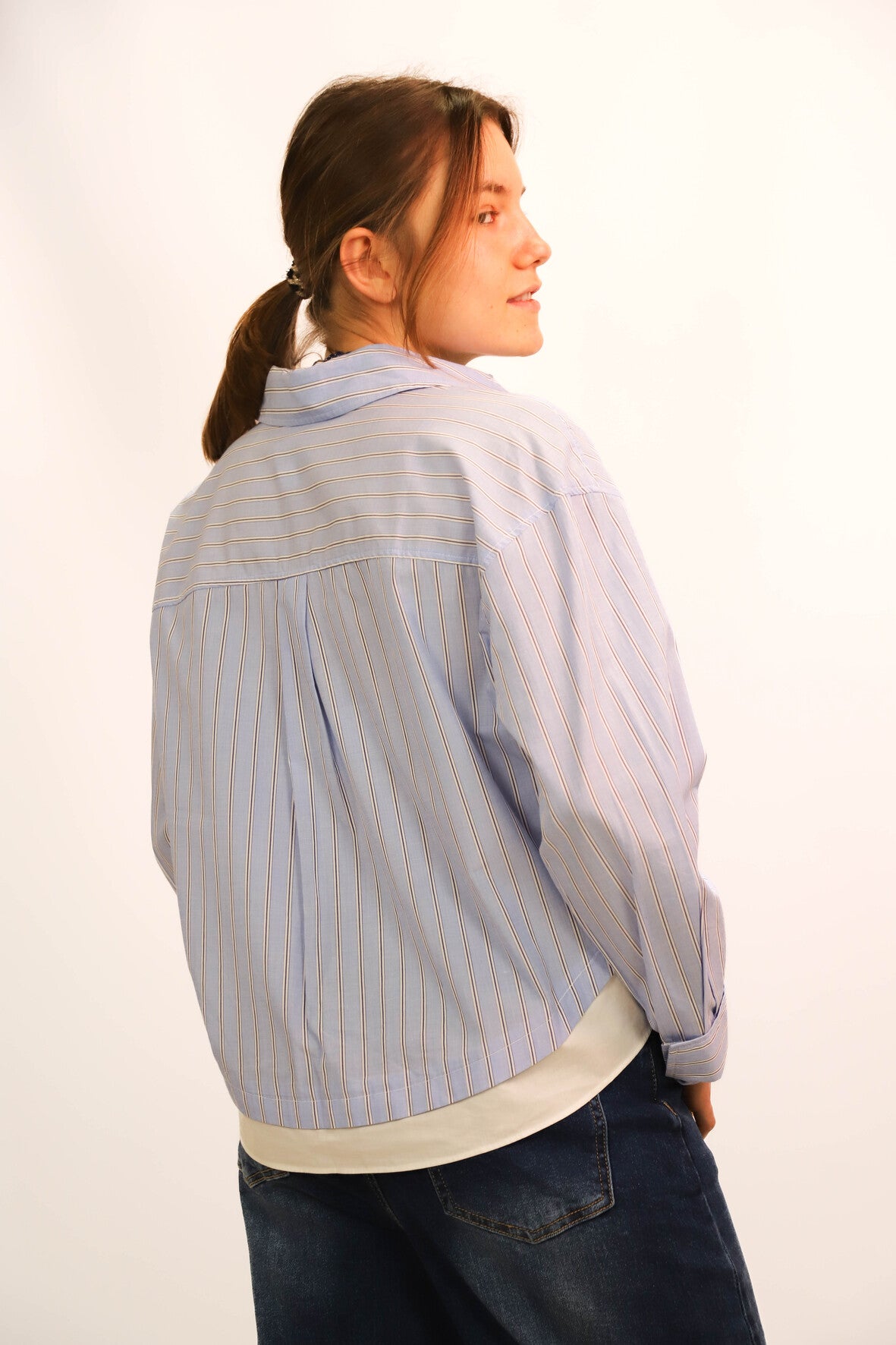 Chemise rayée bleu et blanche Mango Taille XS