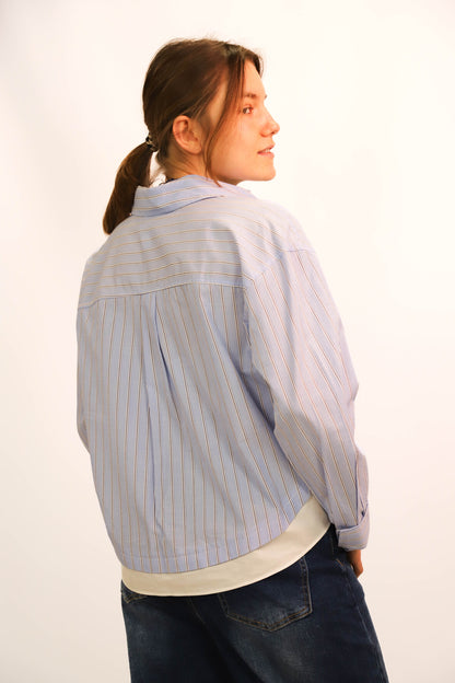 Chemise rayée bleu et blanche Mango Taille XS