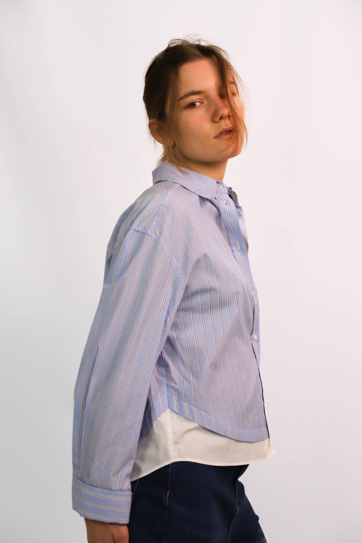 Chemise rayée bleu et blanche Mango Taille XS