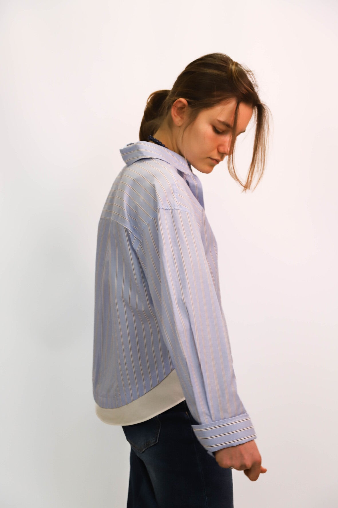 Chemise rayée bleu et blanche Mango Taille XS