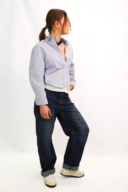 Chemise rayée bleu et blanche Mango Taille XS