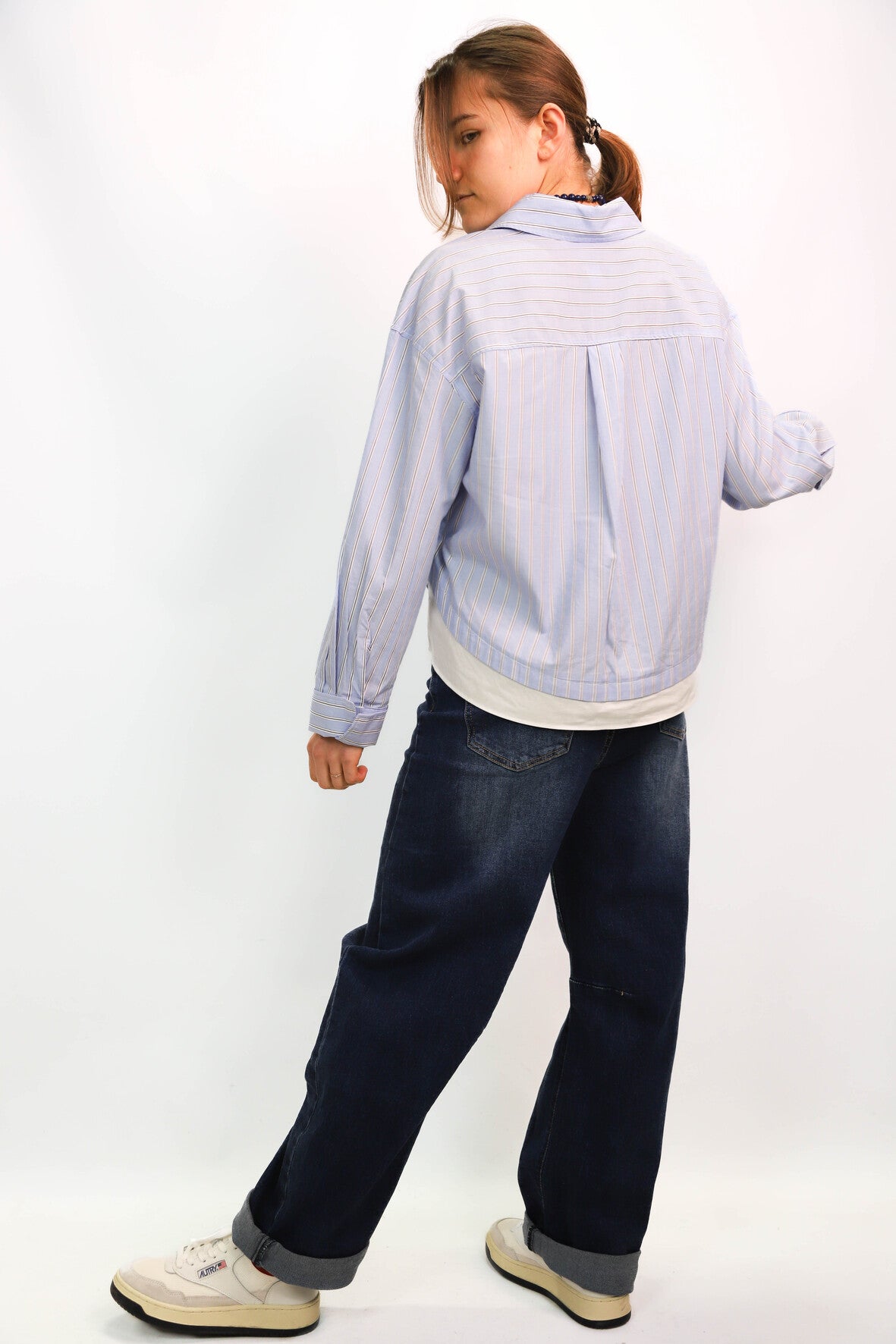 Chemise rayée bleu et blanche Mango Taille XS