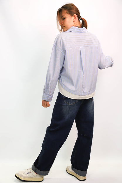 Chemise rayée bleu et blanche Mango Taille XS