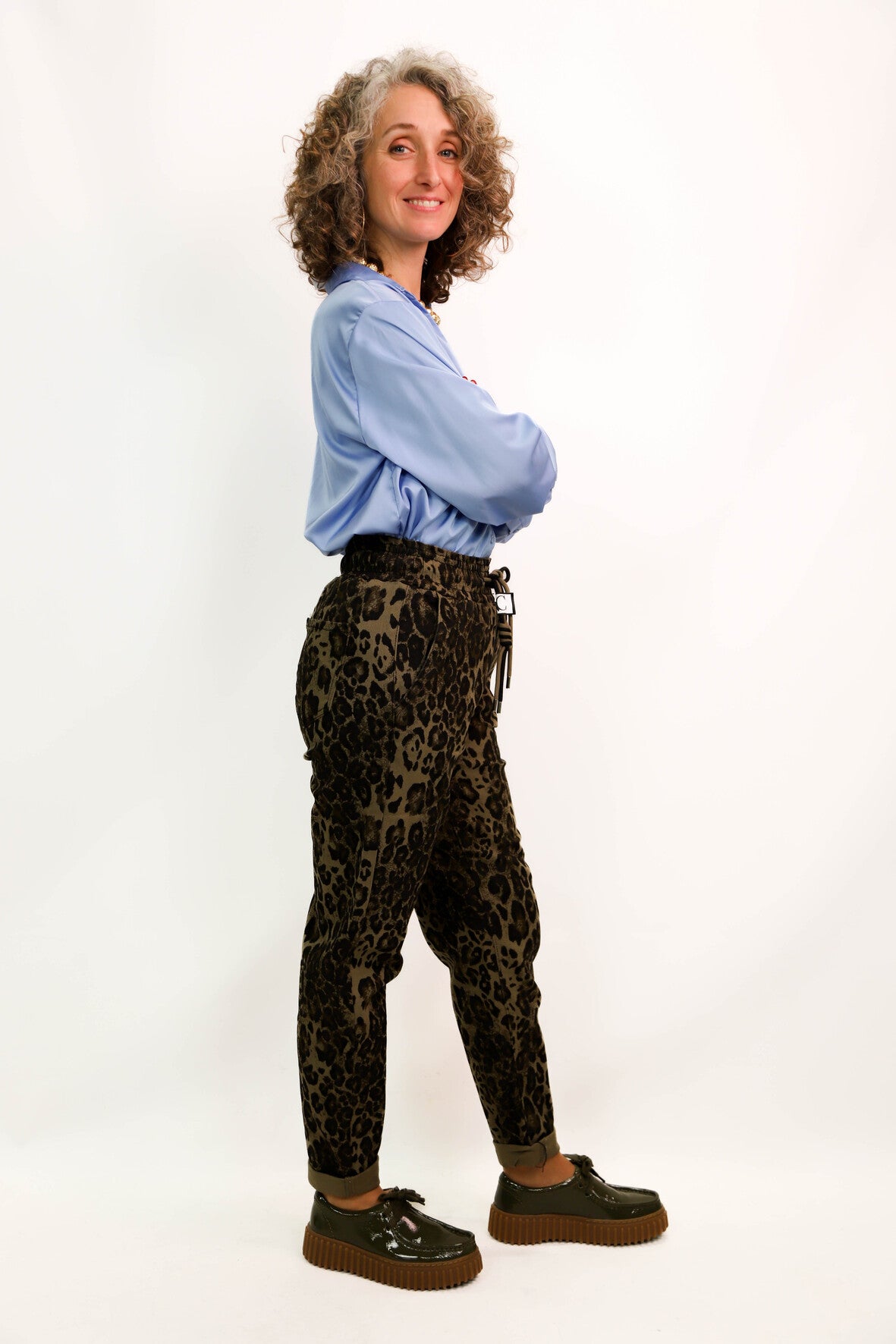 Pantalon léopard kaki Nina Carter Taille L - NEUF