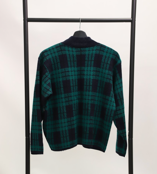 Pull vert à carreaux col cheminée Kookaï Taille S