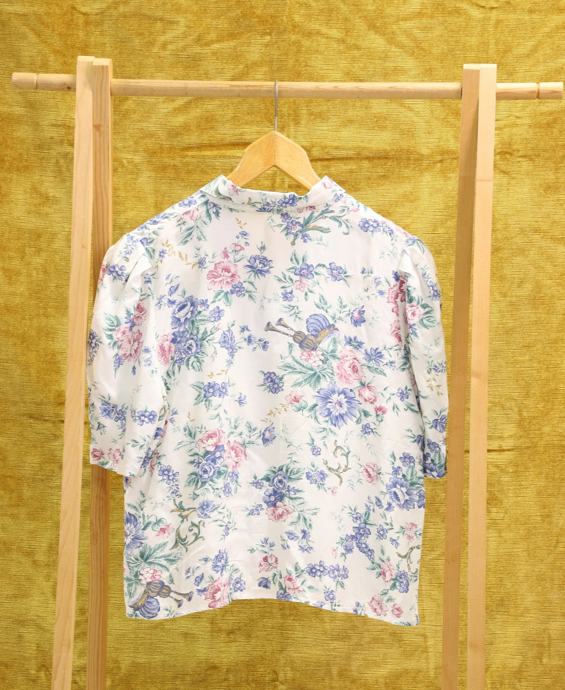 Chemisier blanc & imprimé bleu, Taille XL
