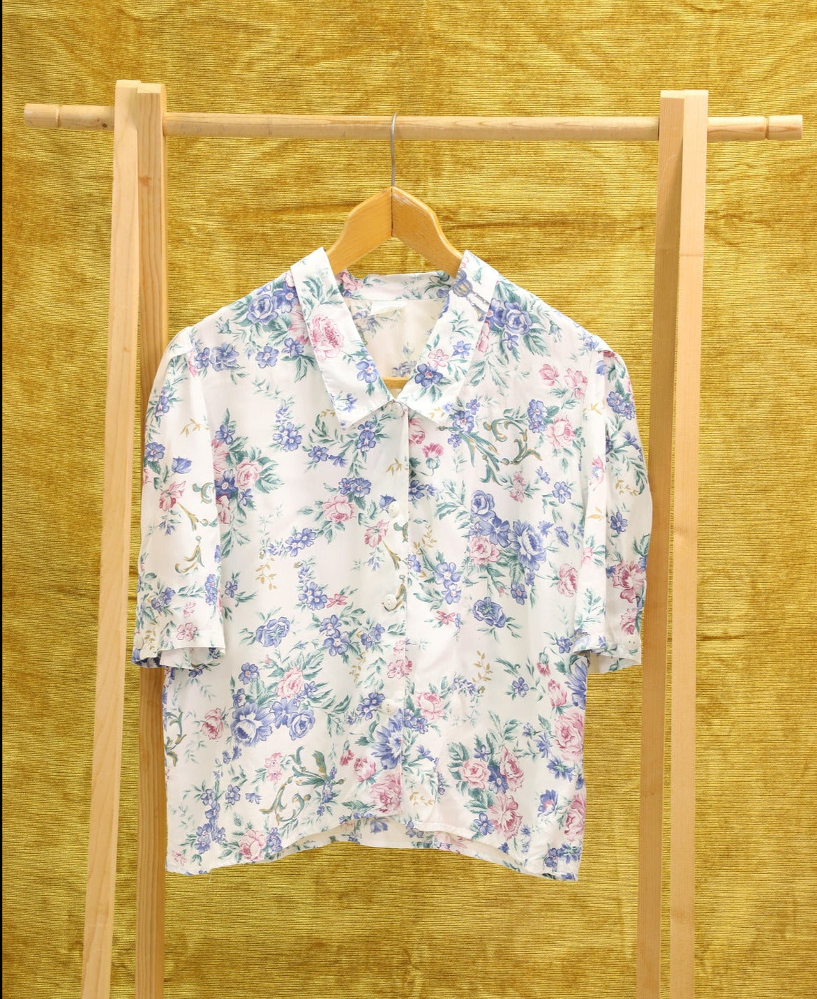 Chemisier blanc & imprimé bleu, Taille XL