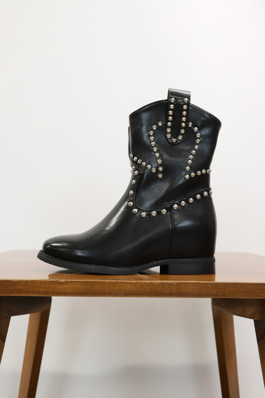 Bottines montantes cloutées noires, Stefan, Taille 39 - NEUF
