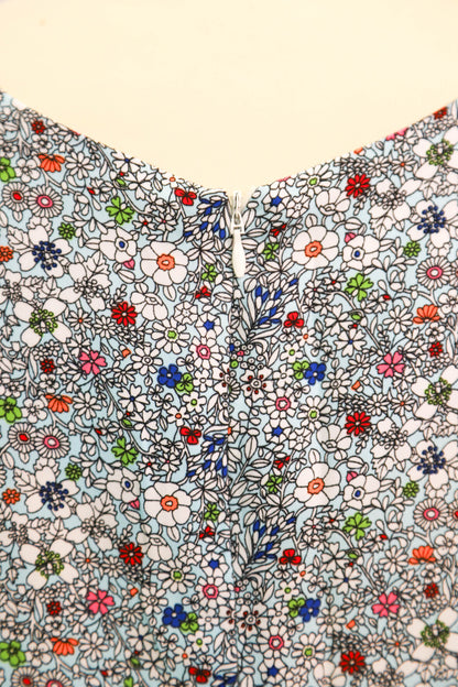 Robe bleue fleurie Mamouchka Taille M