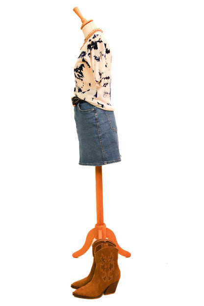 T-shirt écru et bleu Fine Collection Taille XS