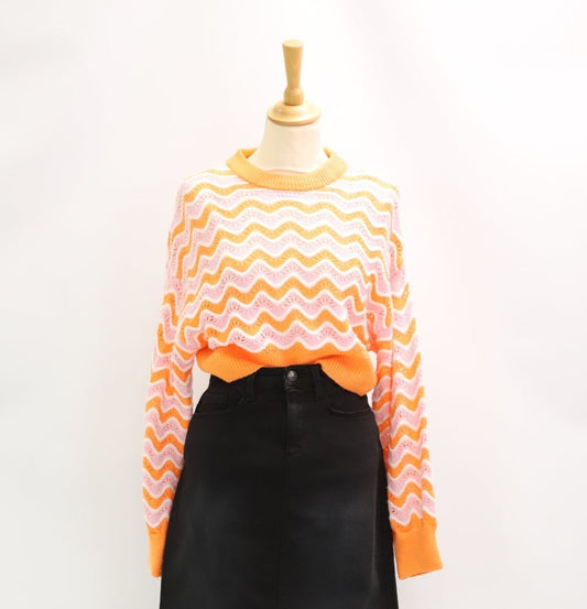 Pull court "vintage" multicolore H&M Taille S