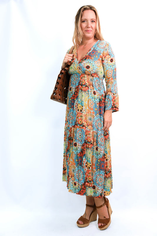 Robe motif multicolore Made in Italy Taille L