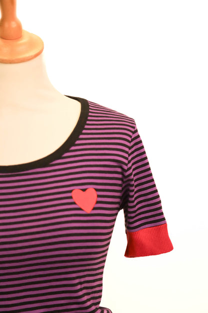 T-shirt rayé violet et noir Sonia Rykiel Taille S
