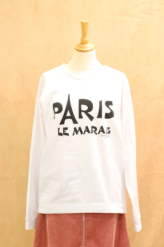 Sweat blanc à bicyclette, Tailles L et M - NEUF