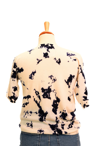 T-shirt écru et bleu Fine Collection Taille XS