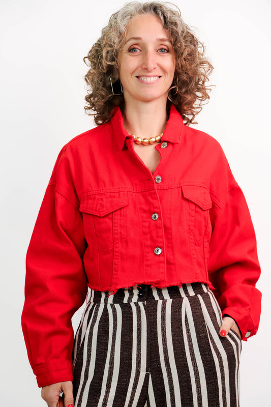 Veste courte rouge Taille S