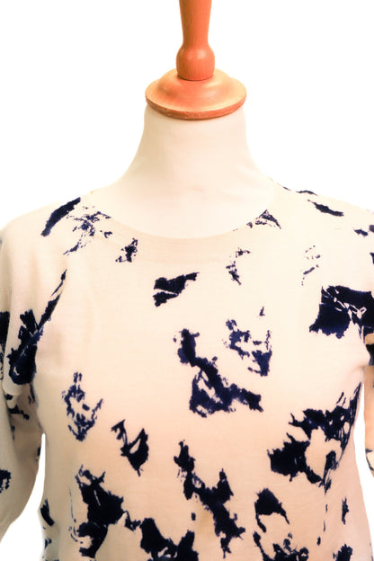 T-shirt écru et bleu Fine Collection Taille XS