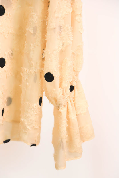 Blouse beige à pois Zara Taille M