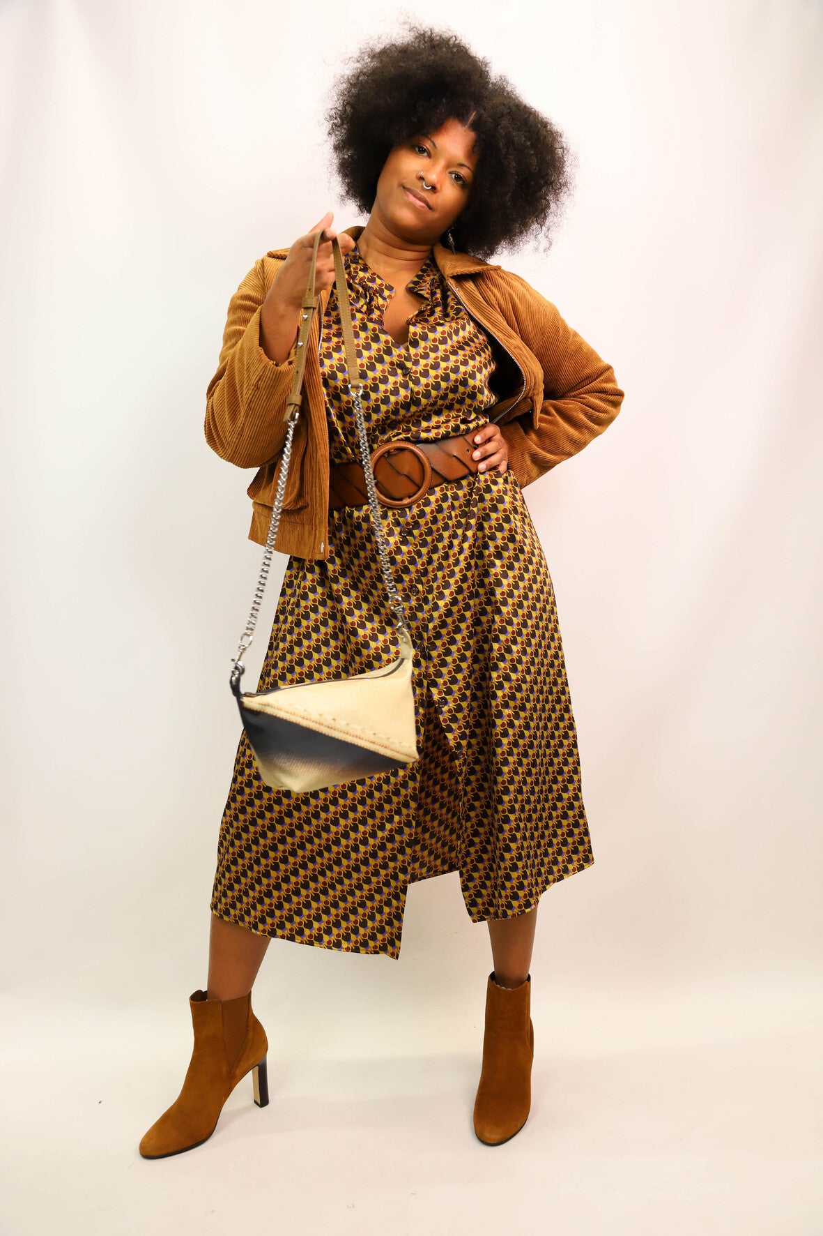 Sac pochette en bâche de vitrine upcyclée beige, Fringuette La Ligne