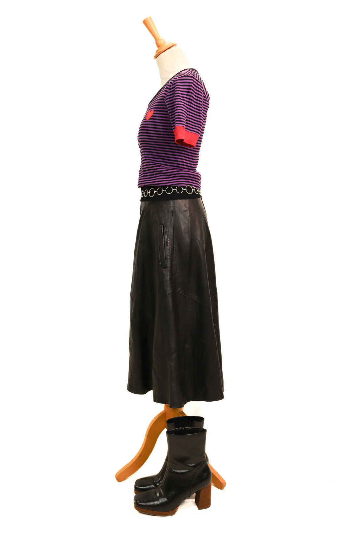 T-shirt rayé violet et noir Sonia Rykiel Taille S