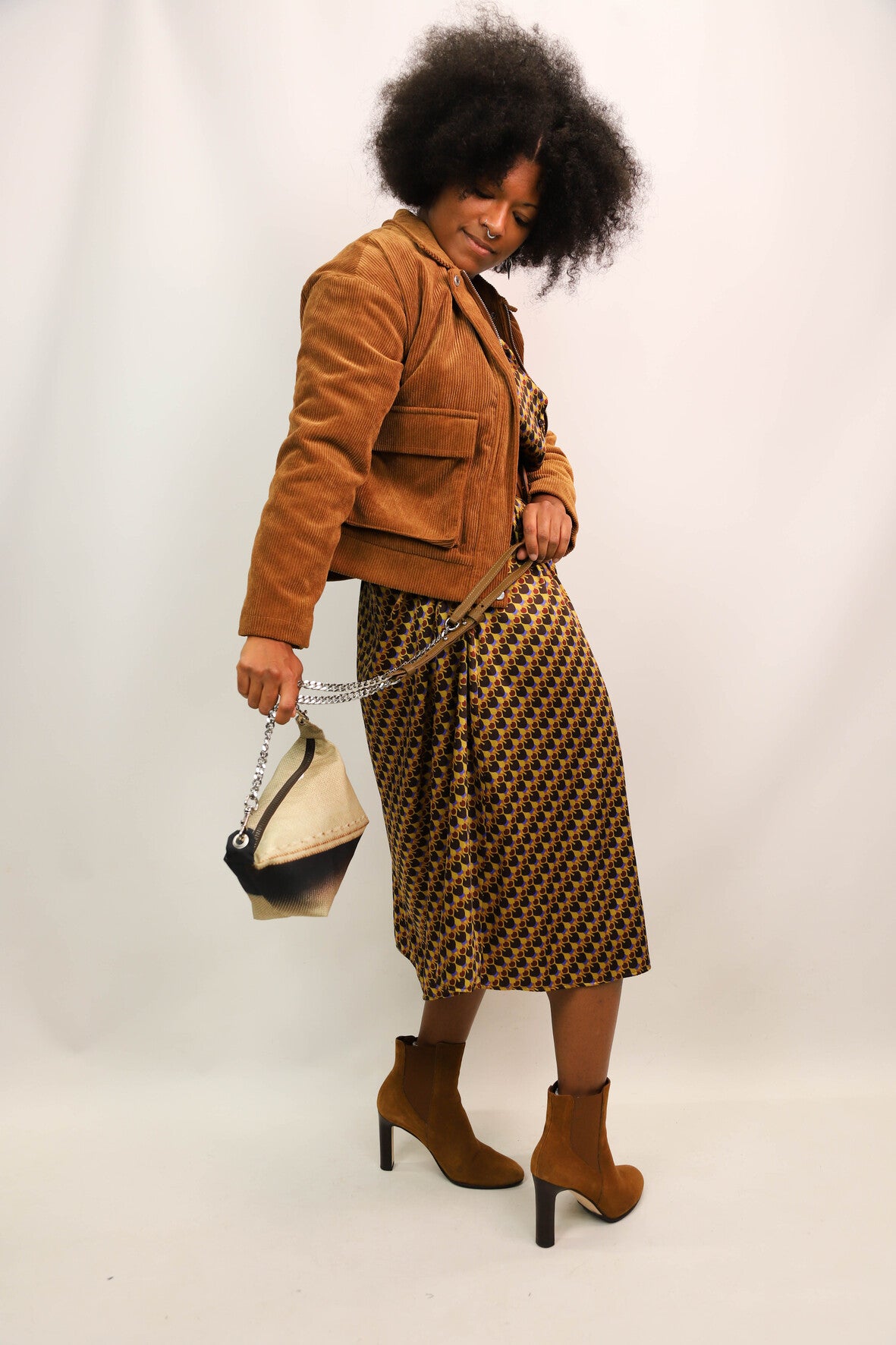 Sac pochette en bâche de vitrine upcyclée beige, Fringuette La Ligne