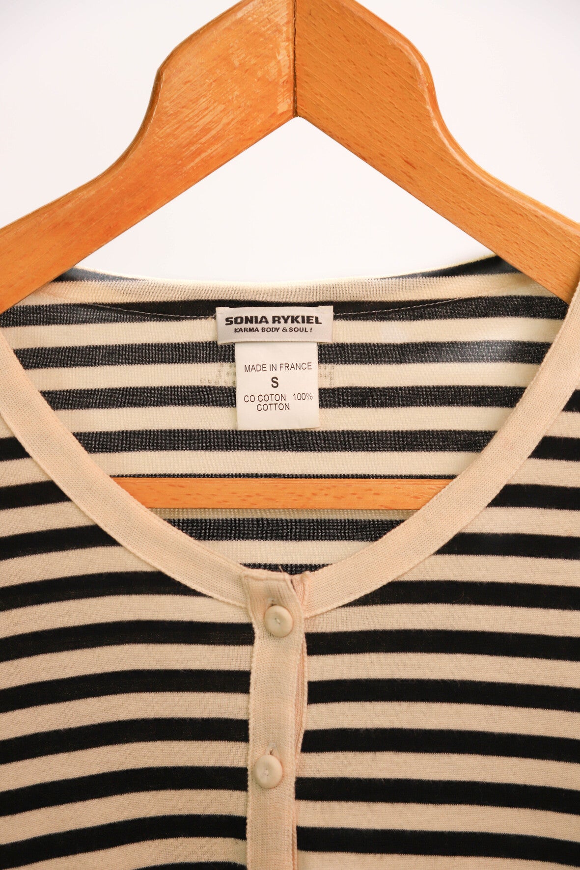 Gilet rayé noir et beige Sonia Rykiel Taille S