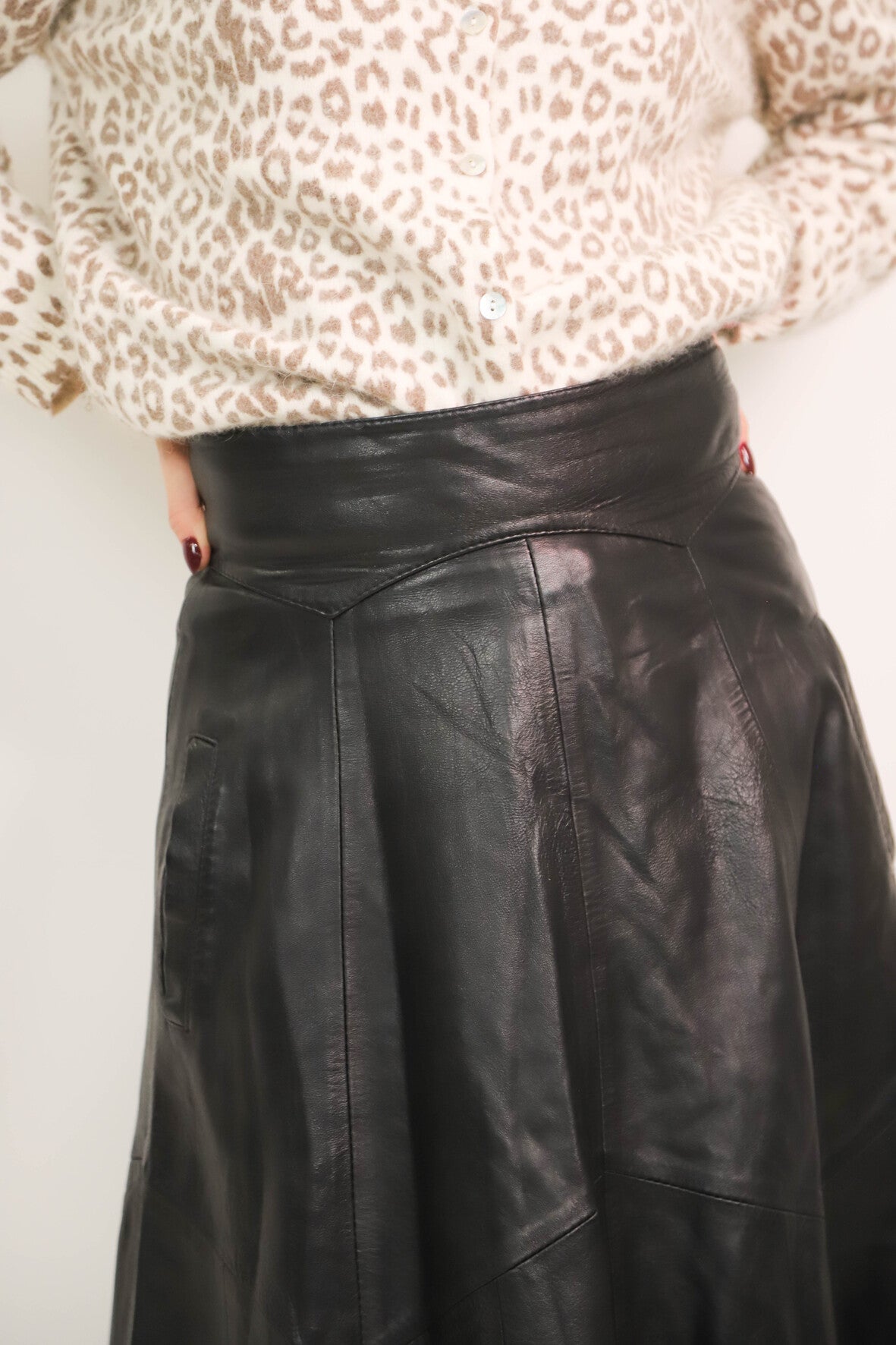 Jupe en cuir noire Taille XS