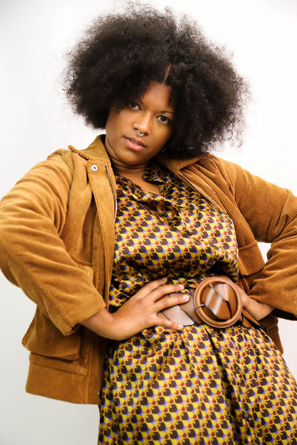 Veste bombers en velours marron Daphnea Taille S