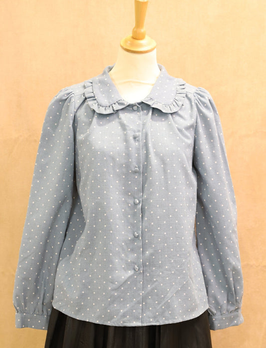 Chemisier bleu col Claudine, Easy Cothes, Taille S