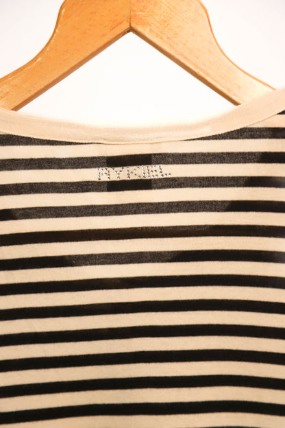 Gilet rayé noir et beige Sonia Rykiel Taille S