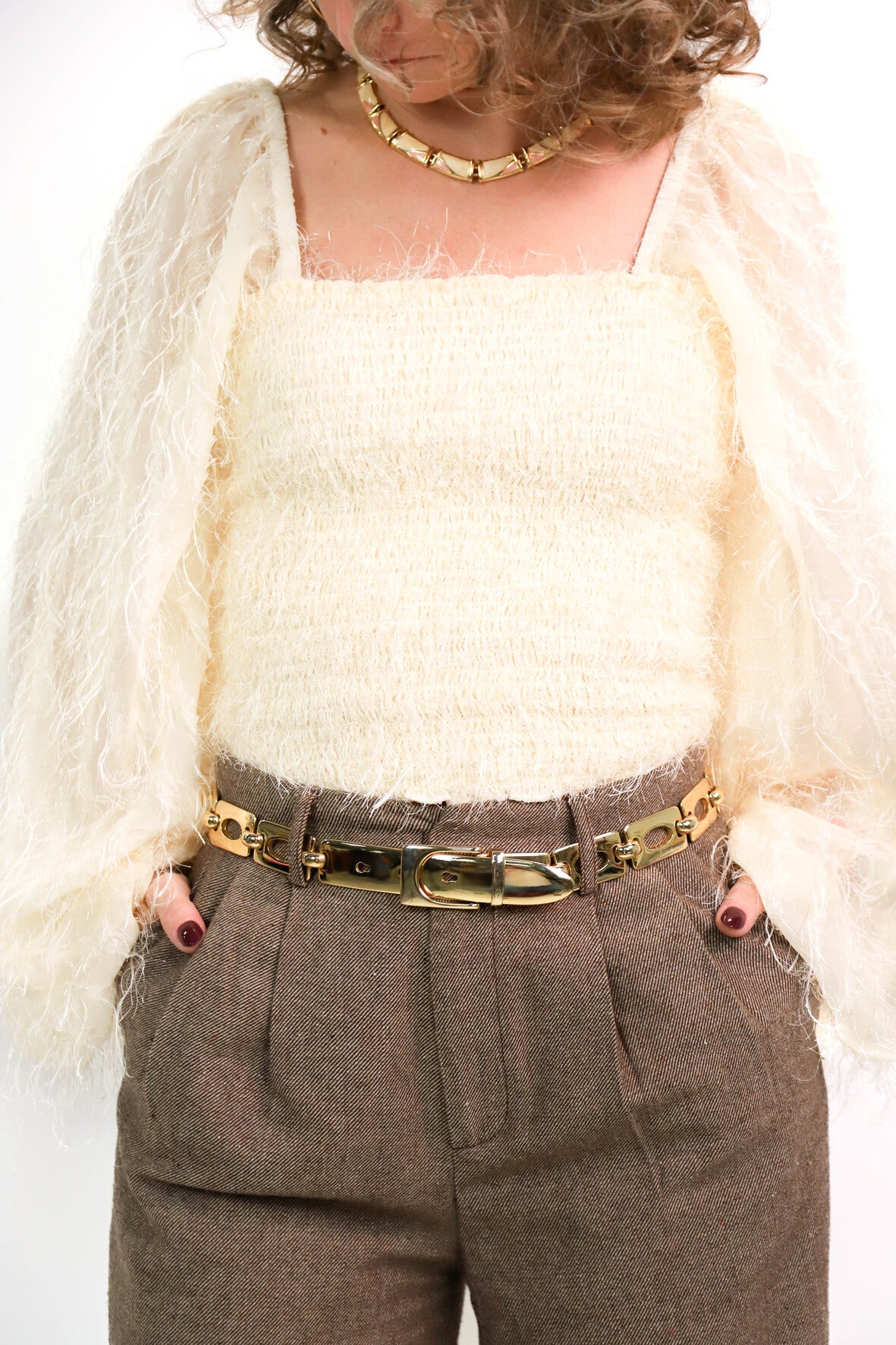 Haut beige BikBok Taille M