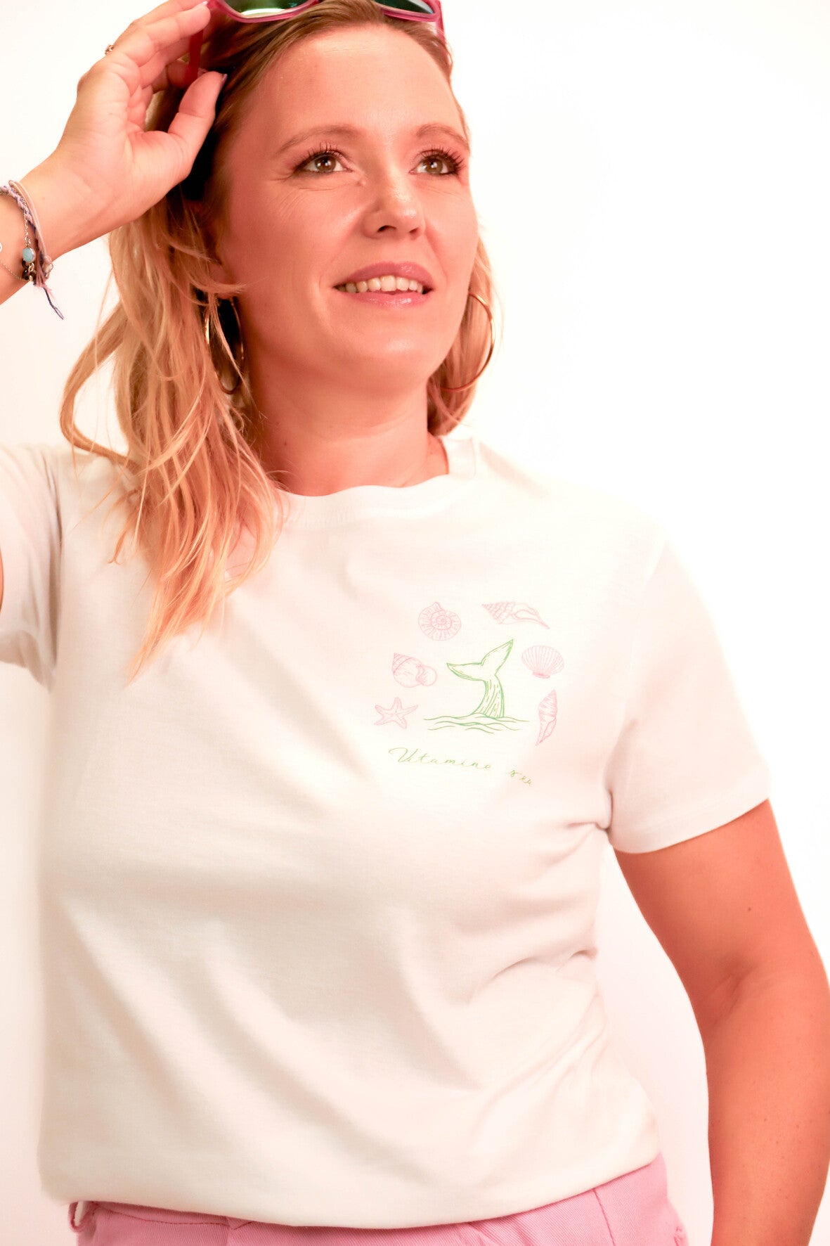 Tee-shirt Fringuette La Ligne - Vitamine Sea baleine verte