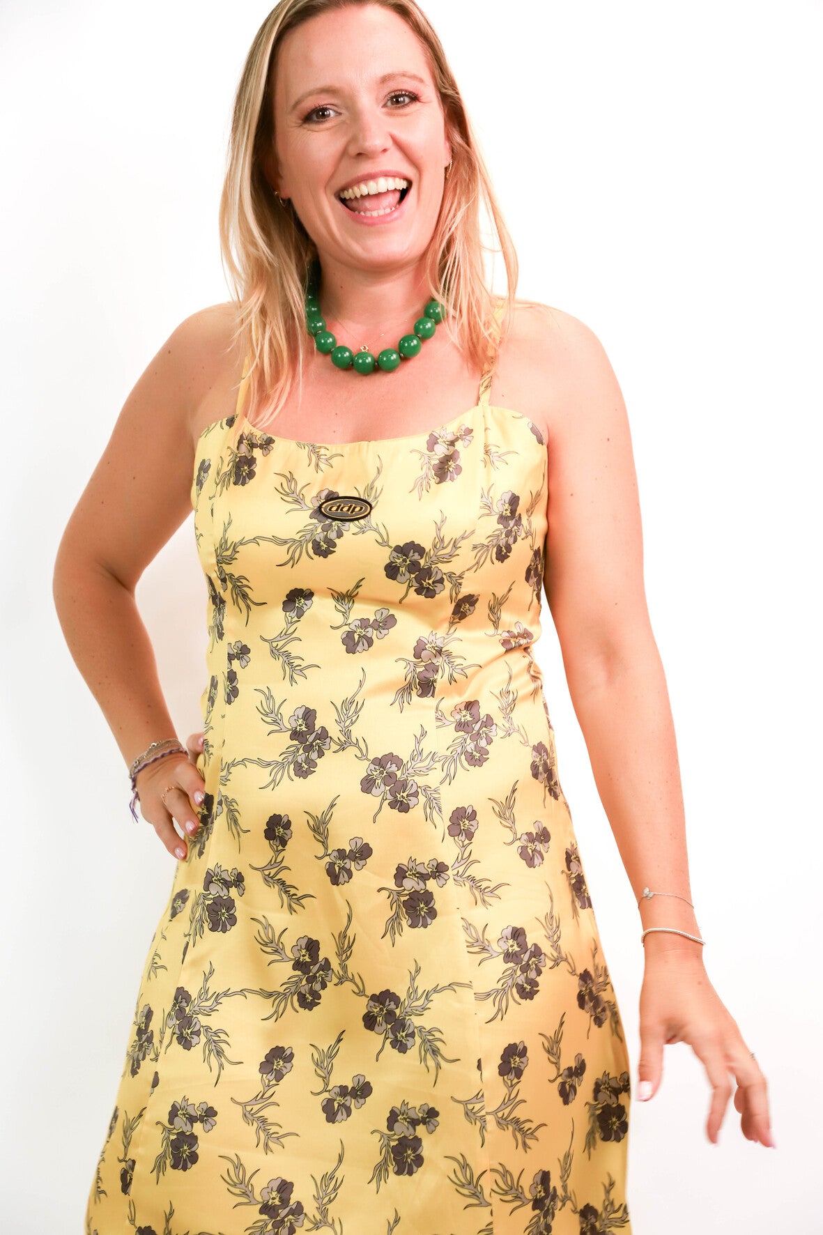 Robe jaune fleurie DDP Taille L - NEUF