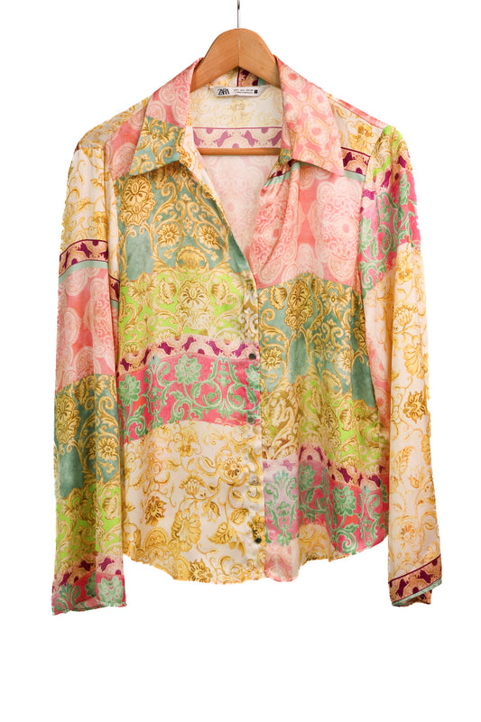 Chemise à motif multicolore Zara Taille L