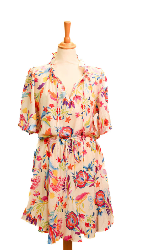 Robe blanche fleurie Kilky Taille M - NEUF