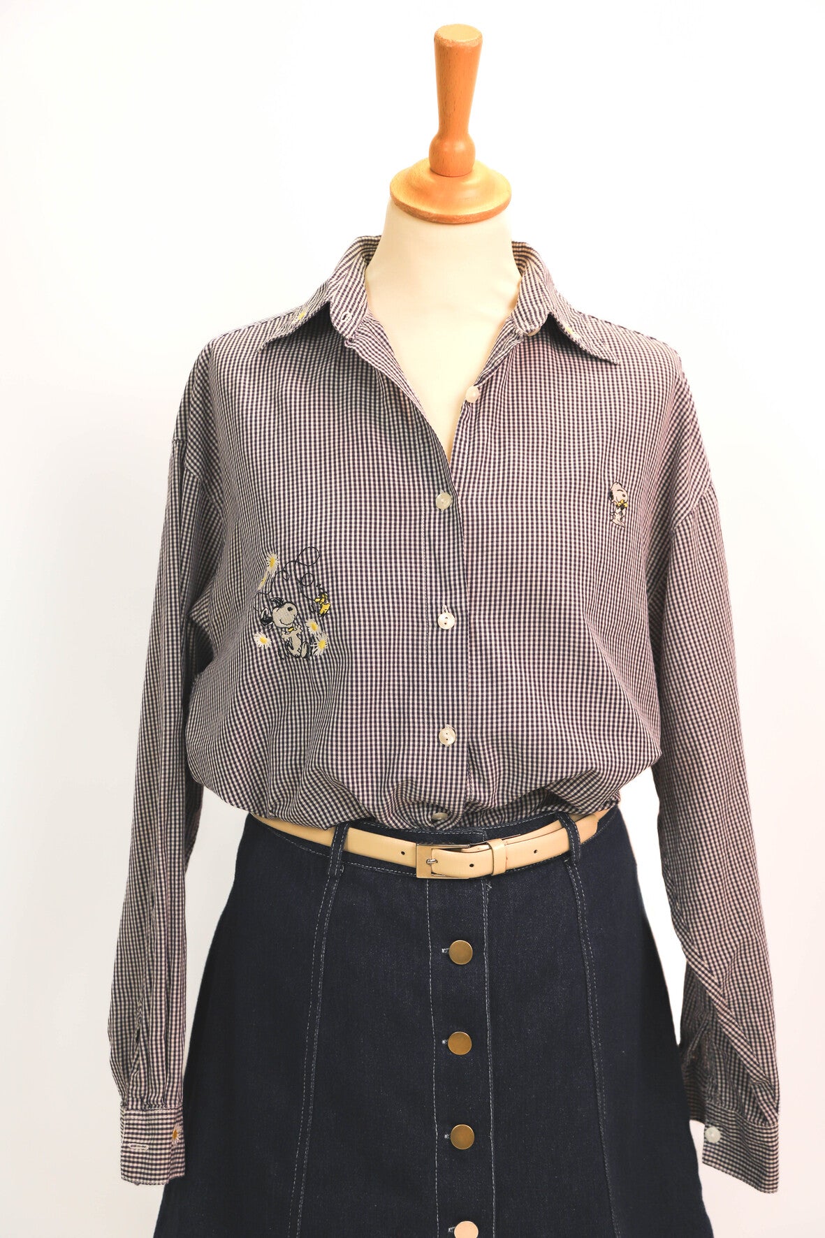 Chemise vichy bleu Snoopy Peanuts Taille L
