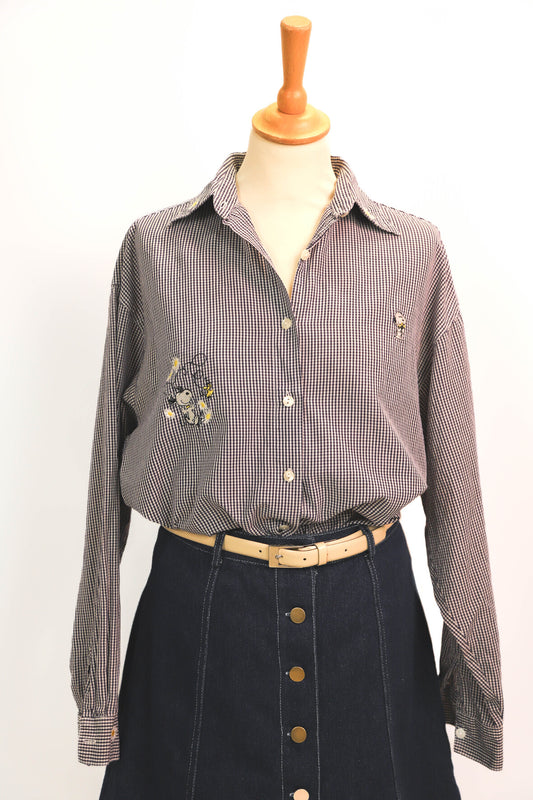 Chemise vichy bleu Snoopy Peanuts Taille L
