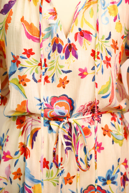 Robe blanche fleurie Kilky Taille M - NEUF