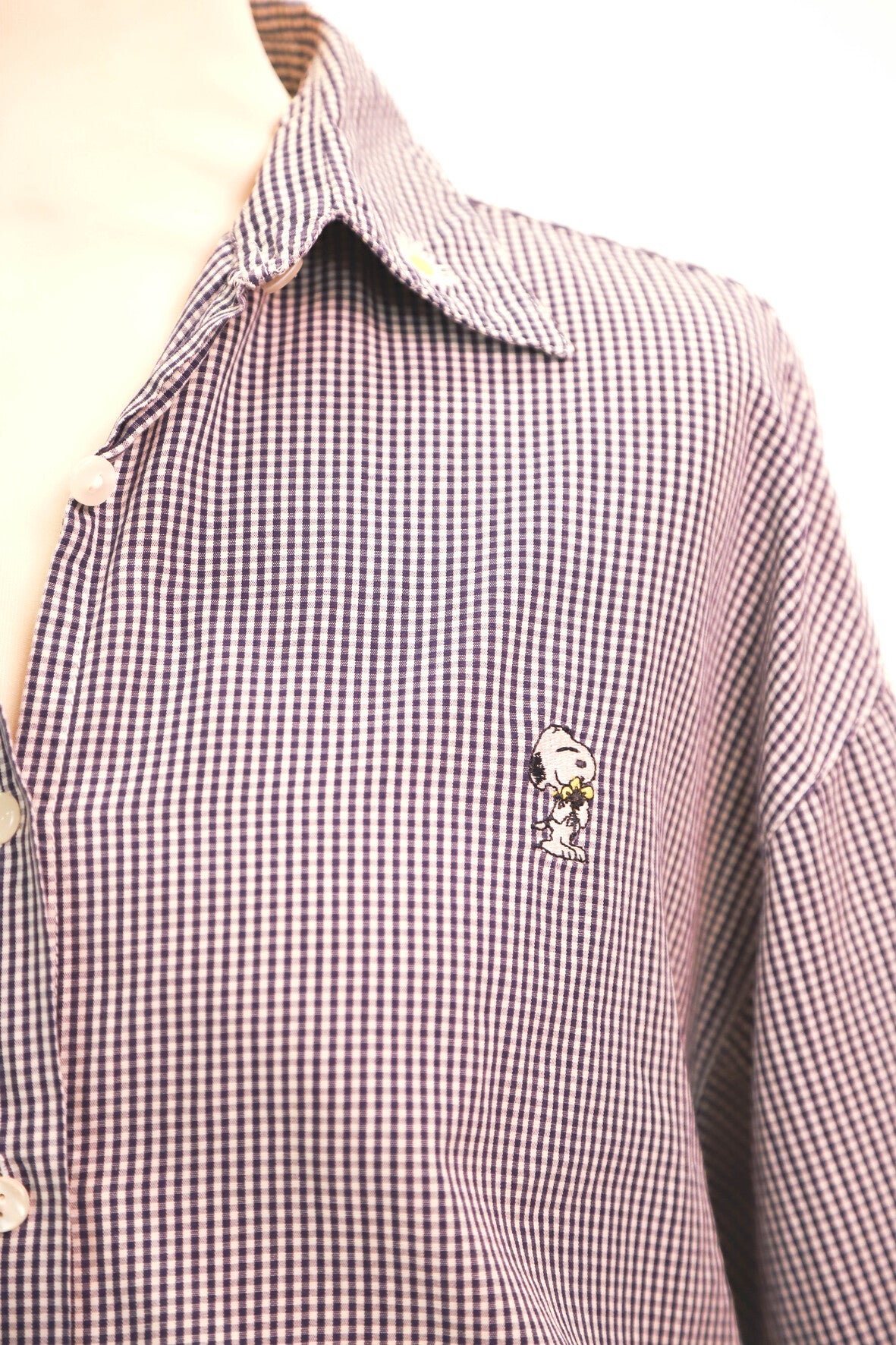 Chemise vichy bleu Snoopy Peanuts Taille L