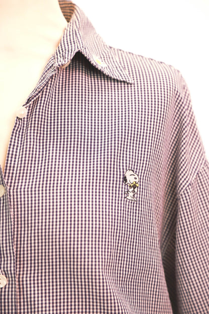 Chemise vichy bleu Snoopy Peanuts Taille L