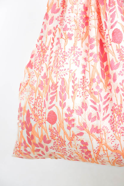 Cabas oversize fleuri rose et orange Fringuette La Ligne